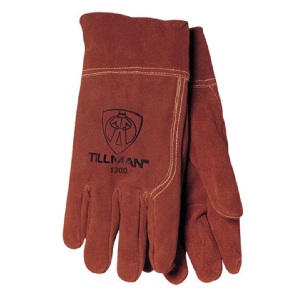 Tillman Medium Russet Brown Shoulder Split Cowhide Economy Grade Heavy Duty MIG Welders Gloves With Straight Thumb, 2" Cuff, Seamless Forefinger And Kevlar Lock Stitching-eSafety Supplies, Inc
