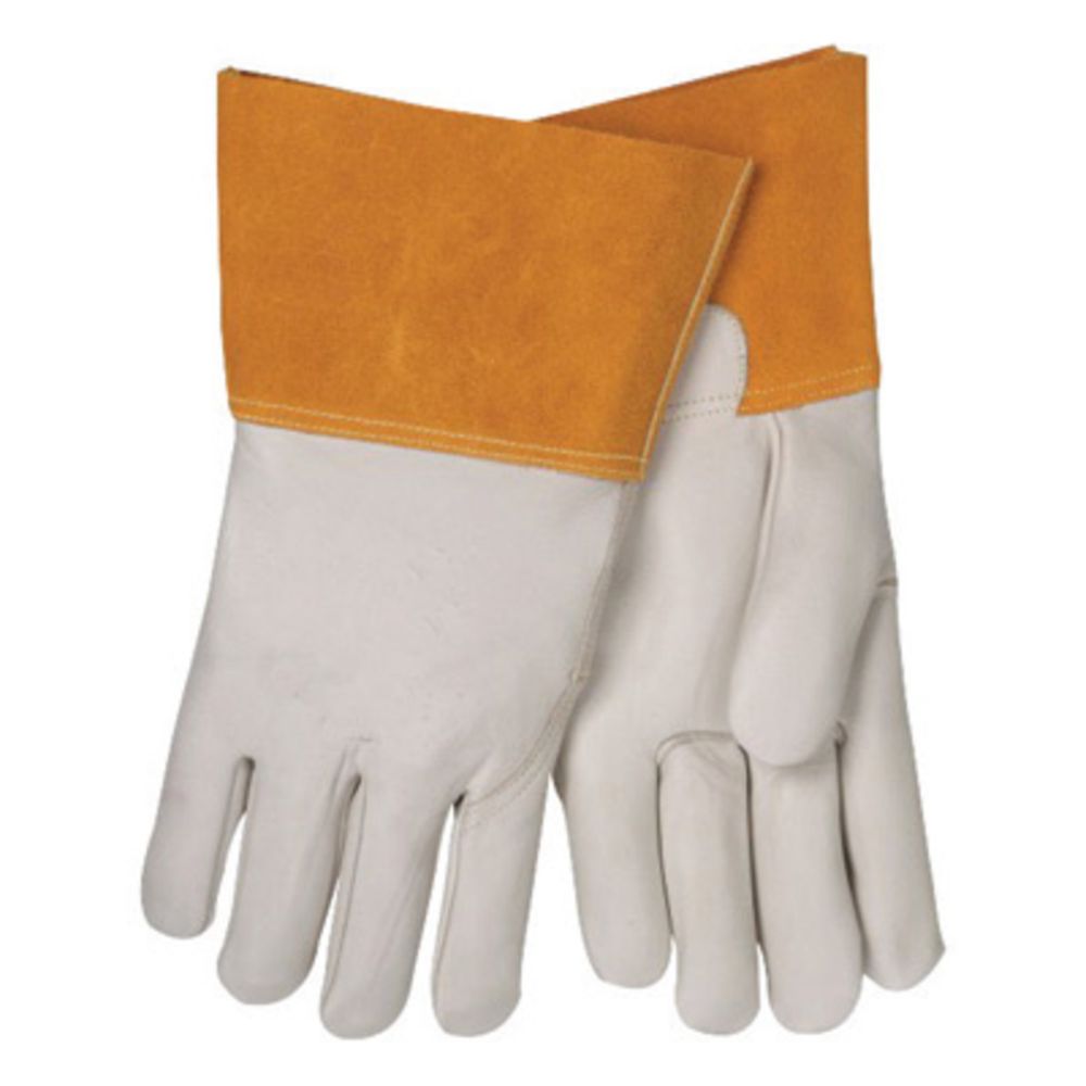 Tillman Large 12" Pearl And Gold Top Grain Cowhide TIG Welders Glove With Kevlar Thread Locking Stitch (N)-eSafety Supplies, Inc