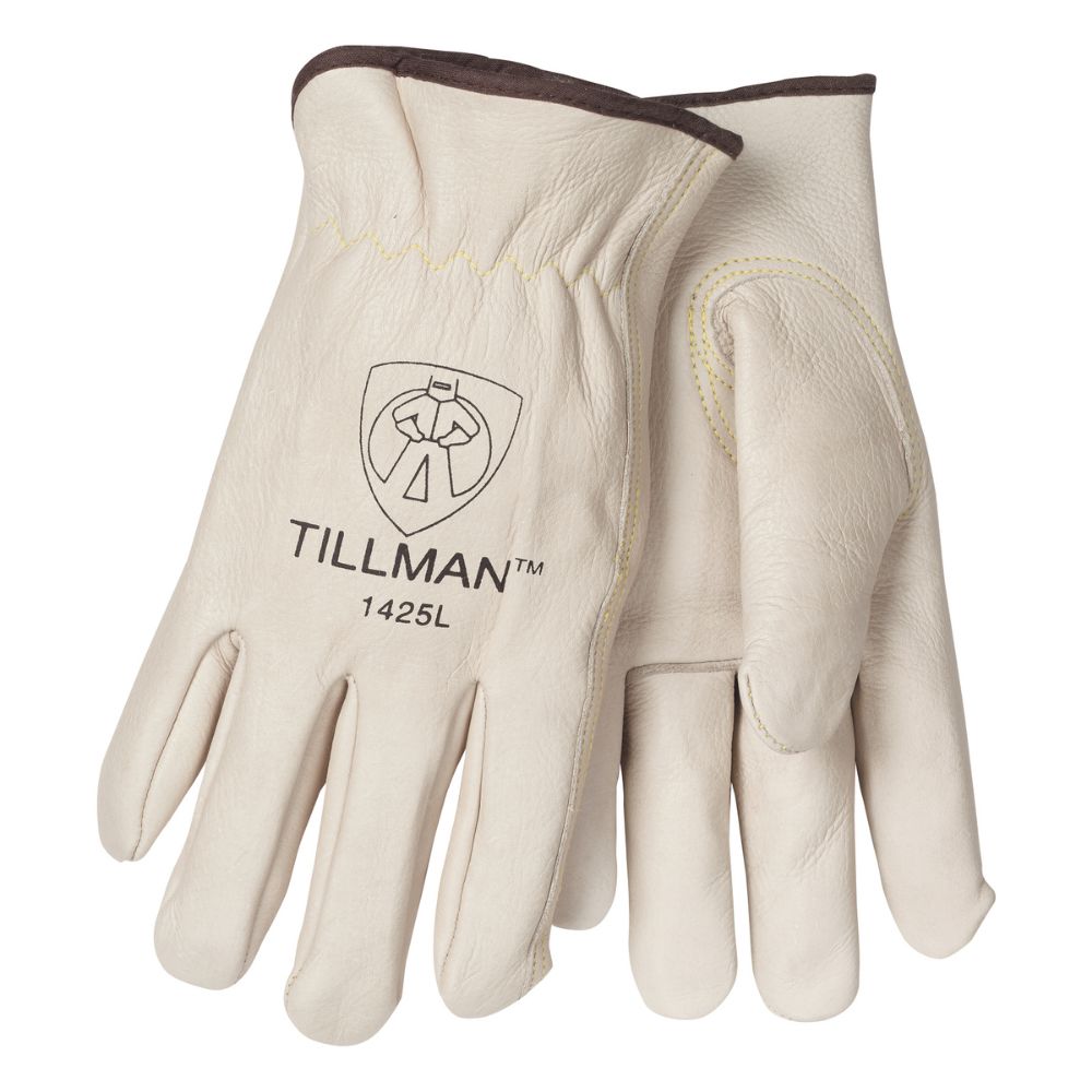 Tillman Pearl Gray Cowhide Leather Fleece Lined Cold Weather Gloves-eSafety Supplies, Inc