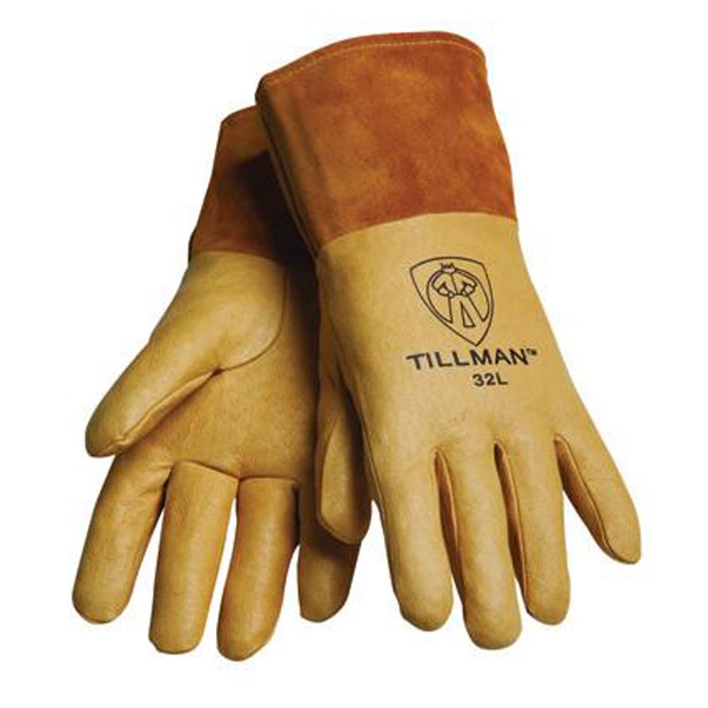 Tillman X-Large Gold Top Grain Pigskin Unlined Premium Grade Heavy Duty MIG Welders Gloves With Straight Thumb, 4" Cuff And Kevlar Lock Stitching-eSafety Supplies, Inc