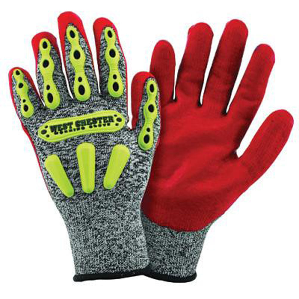 West Chester 2X R2 FLX Cut Resistant Red Nitrile Dipped Palm Coated Work Gloves With Elastic Wrist-eSafety Supplies, Inc