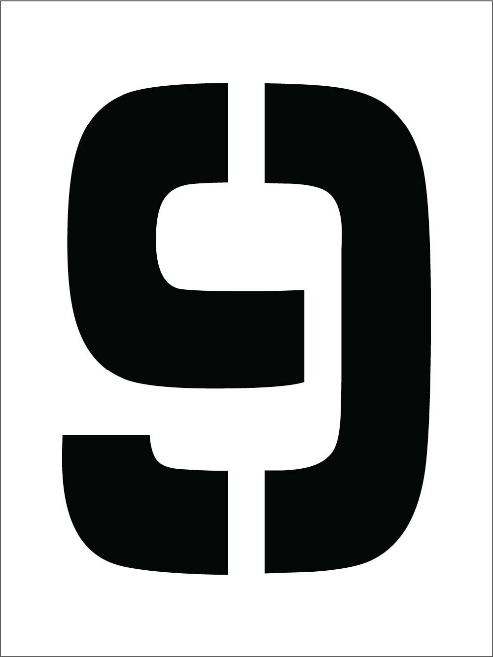 Individual Character Stencil 12" Number Set-eSafety Supplies, Inc