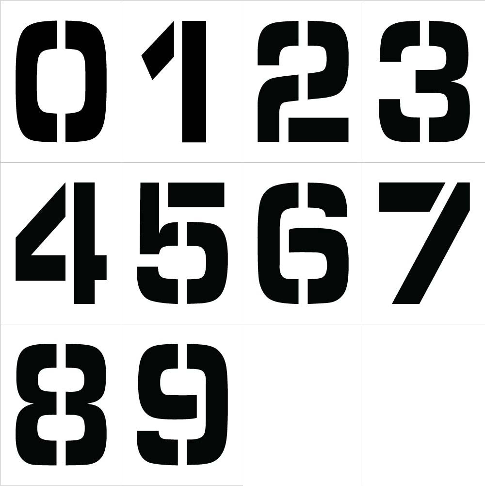 Individual Character Stencil Number Set 12" - 12 Pack-eSafety Supplies, Inc