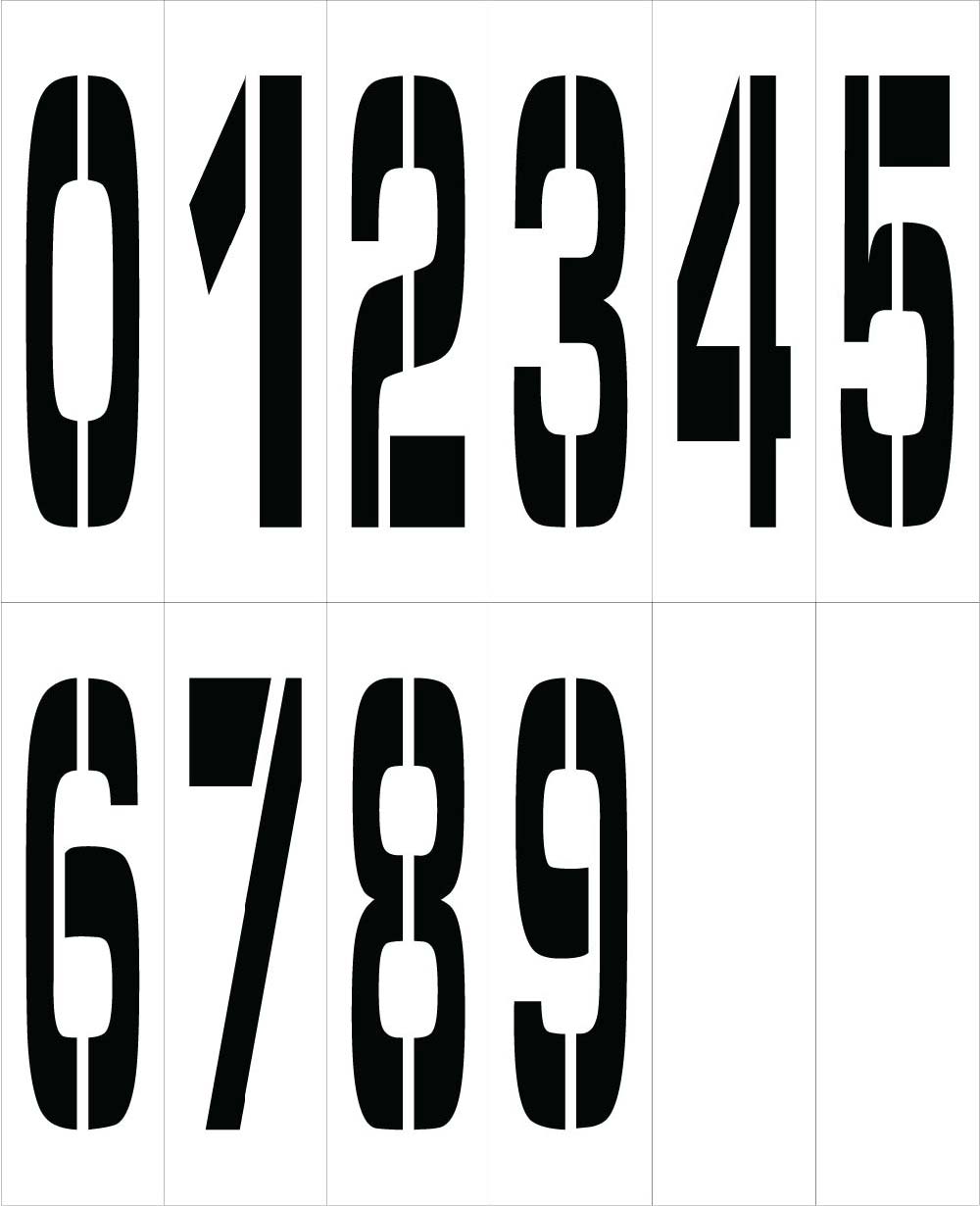 Individual Character Stencil Number Set 36" - 12 Pack-eSafety Supplies, Inc