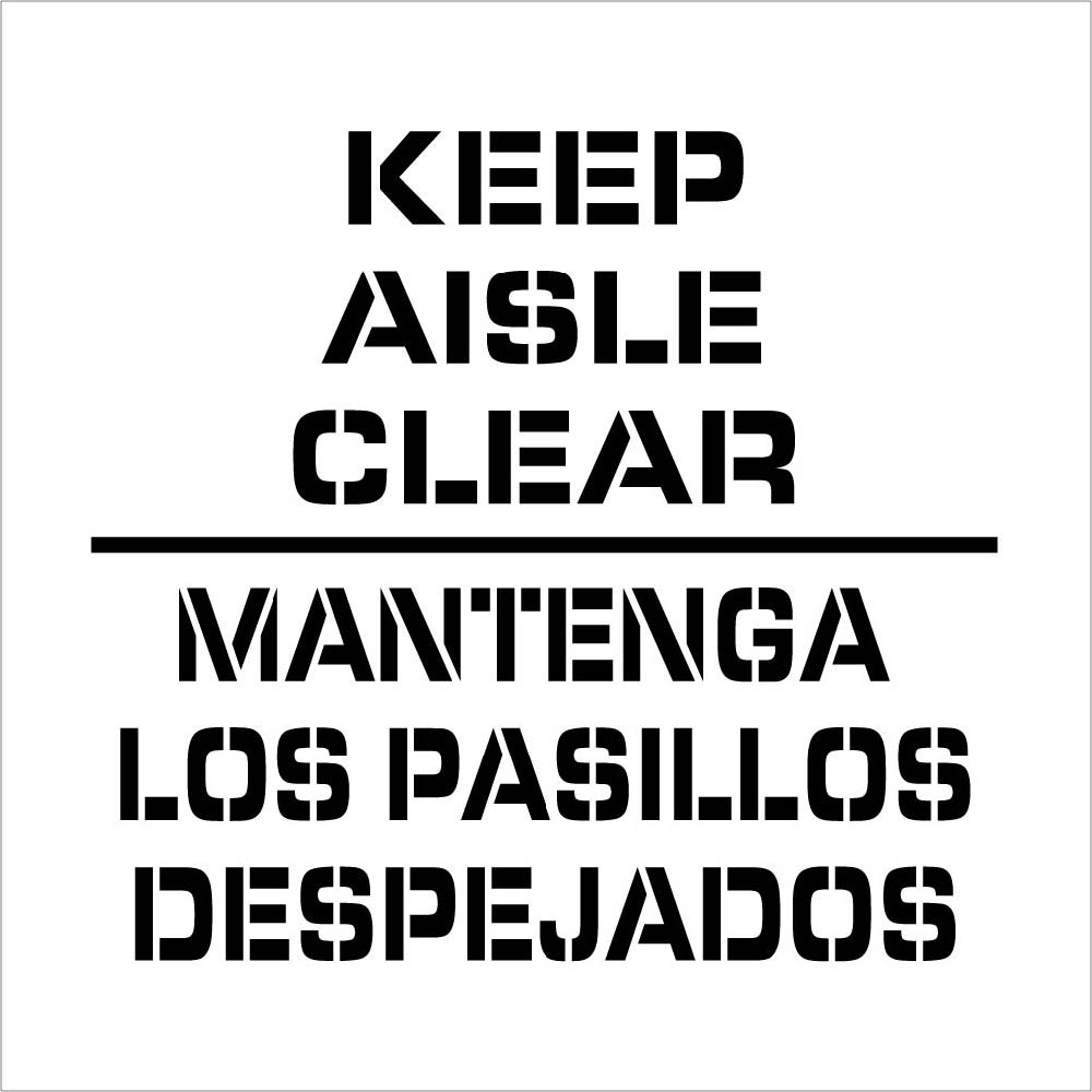 Keep Aisles Clear Plant Marking Stencil-eSafety Supplies, Inc