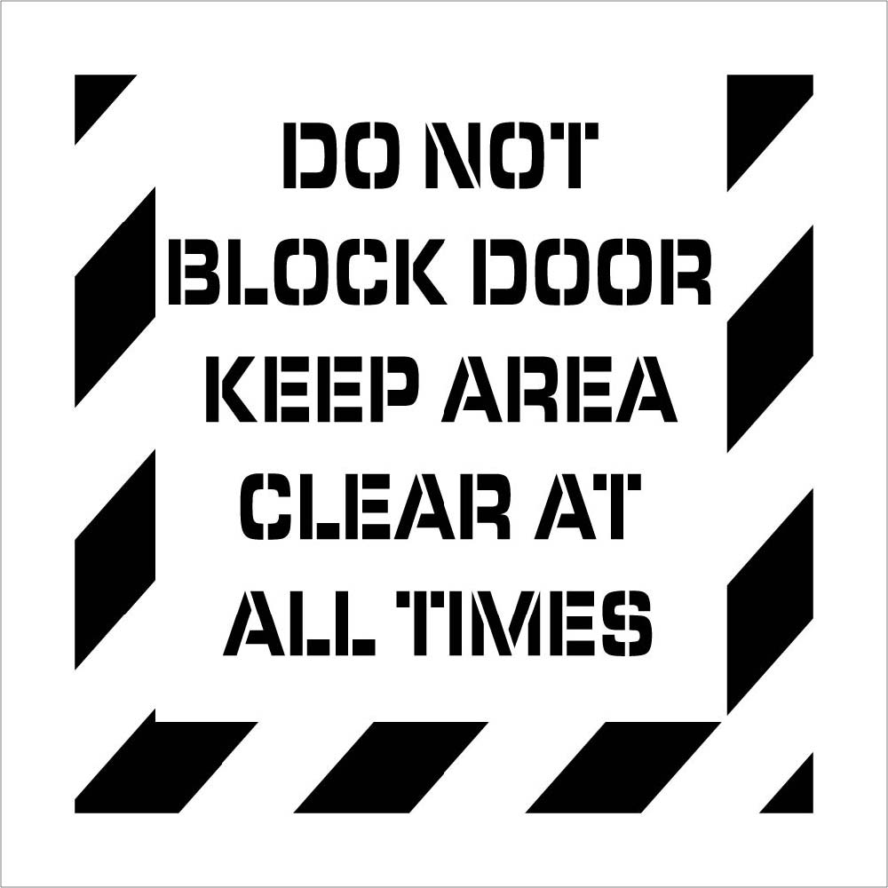 Do Not Block Door Plant Marking Stencil-eSafety Supplies, Inc