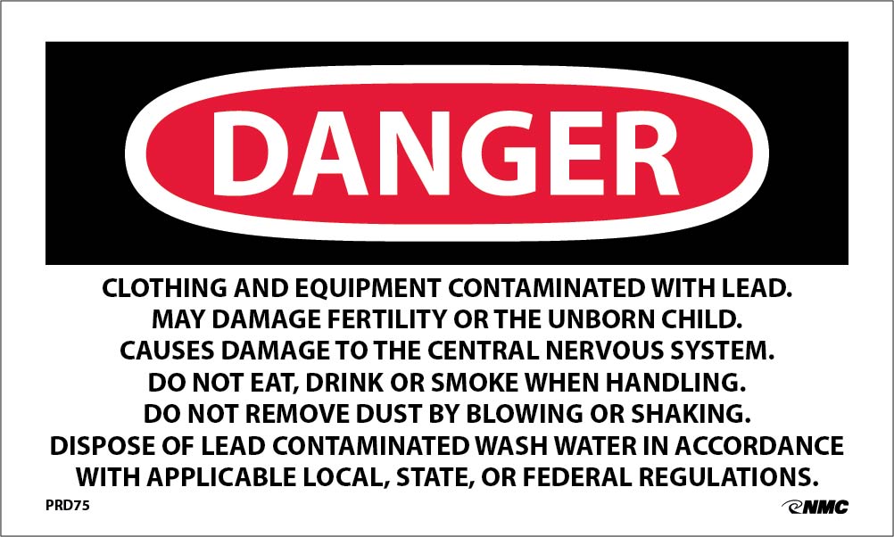 Danger Lead Containing Hazardous Waste Hazard Warning Label - Roll-eSafety Supplies, Inc