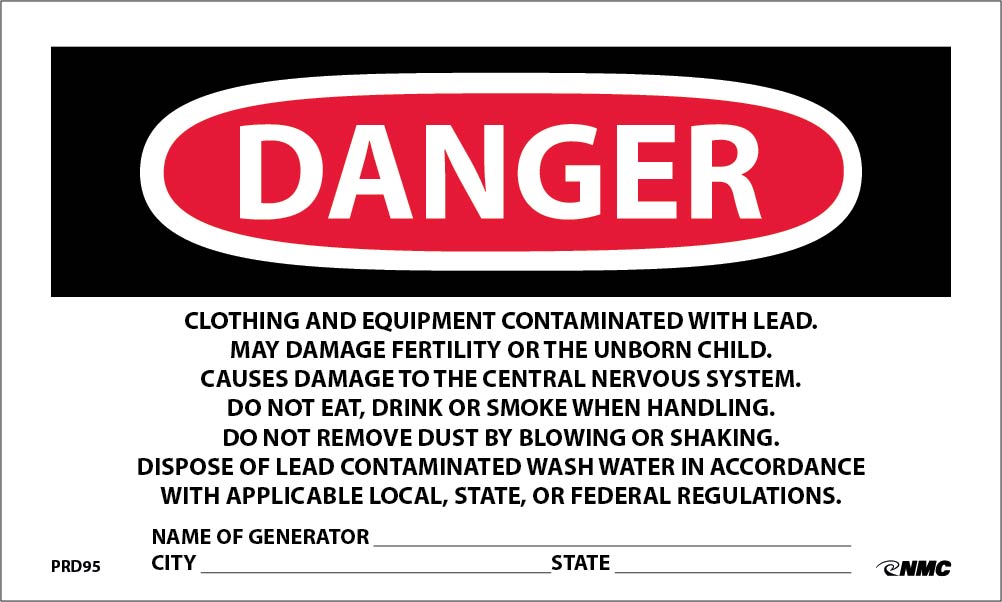 Contains Lead Contaminates Hazard Warning Label - Roll-eSafety Supplies, Inc