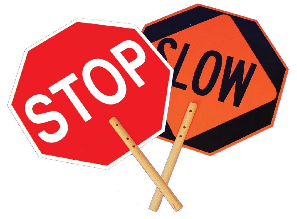 Aluminum Reflective Safe-T-Paddle Stop/Slow Sign-eSafety Supplies, Inc