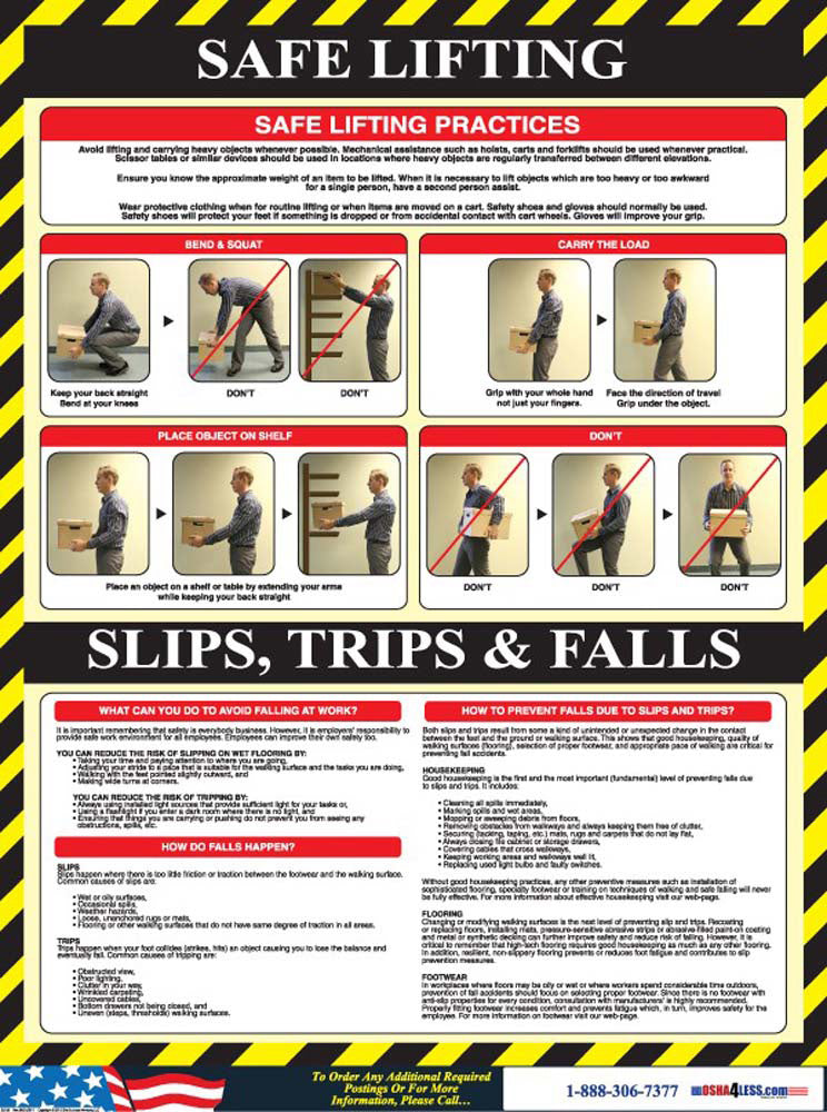 Safe Lifting Poster-eSafety Supplies, Inc