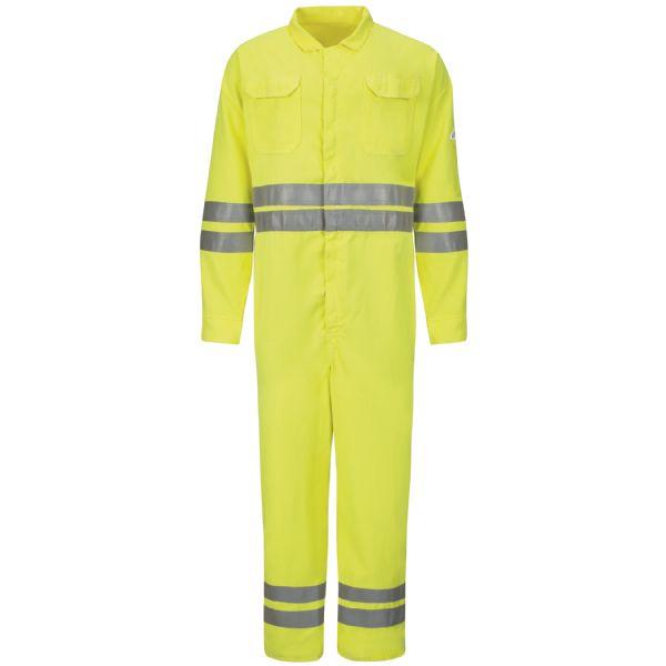 Bulwark Men's Hi-Vis Deluxe Long Coverall with Reflective Trim - Cooltouch 2-eSafety Supplies, Inc