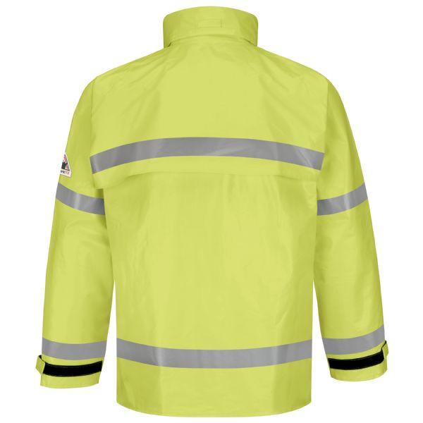 Bulwark Men's Hi-Visibility Flame-Resistant Regular Rain Jacket - Yellow/Green-eSafety Supplies, Inc