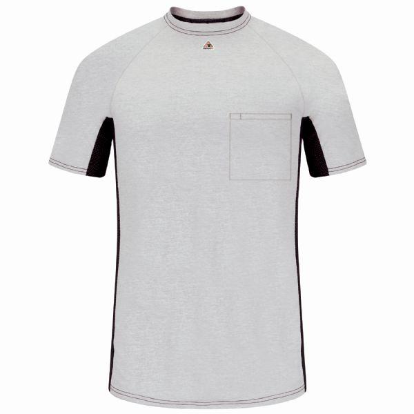 Bulwark Short Sleeve Fr Two-Tone Base Layer With Concealed Chest Pocket Men'S Long - Excel Fr-eSafety Supplies, Inc