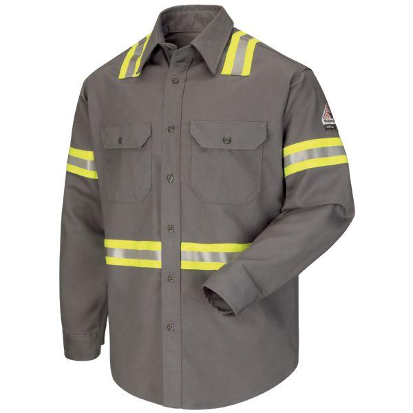 Bulwark Enhanced Visibility Uniform Long Shirt - Excel Fr Comfortouch - 7 Oz-eSafety Supplies, Inc