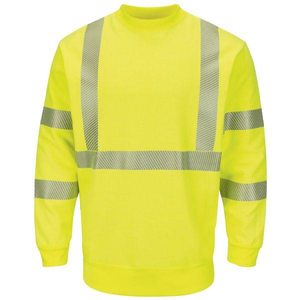 Bulwark Men's Regular Hi-Visibility Crewneck Fleece Sweatshirt-eSafety Supplies, Inc