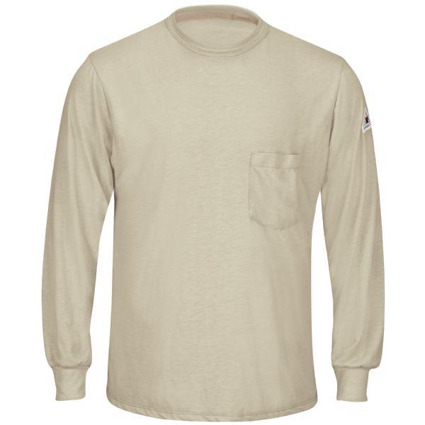 Bulwark Long Sleeve Khaki Lightweight Long T-Shirt-eSafety Supplies, Inc