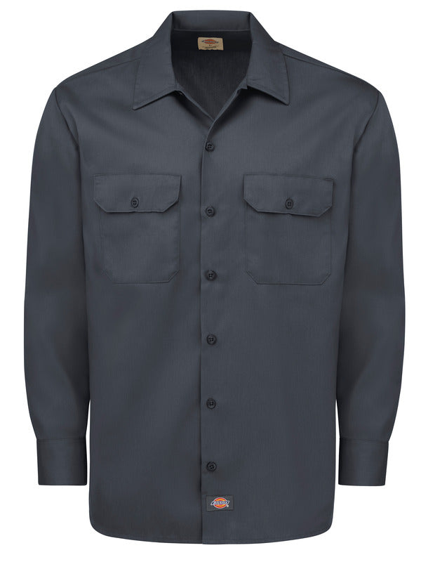 Dickies Men's Long-Sleeve Traditional Work Shirt - Charcoal-eSafety Supplies, Inc