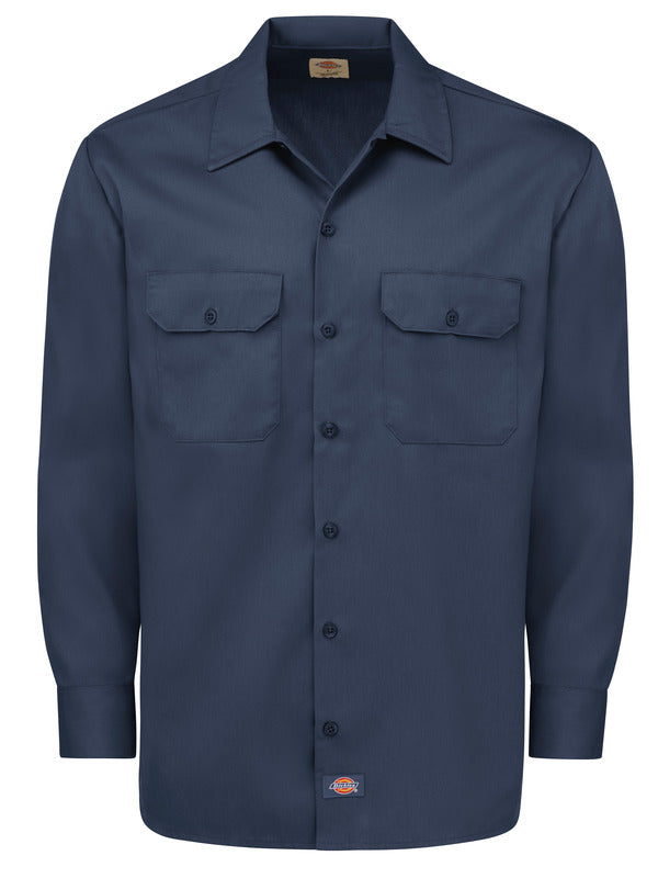Dickies Men's Long-Sleeve Traditional Work Shirt - Dark Navy-eSafety Supplies, Inc