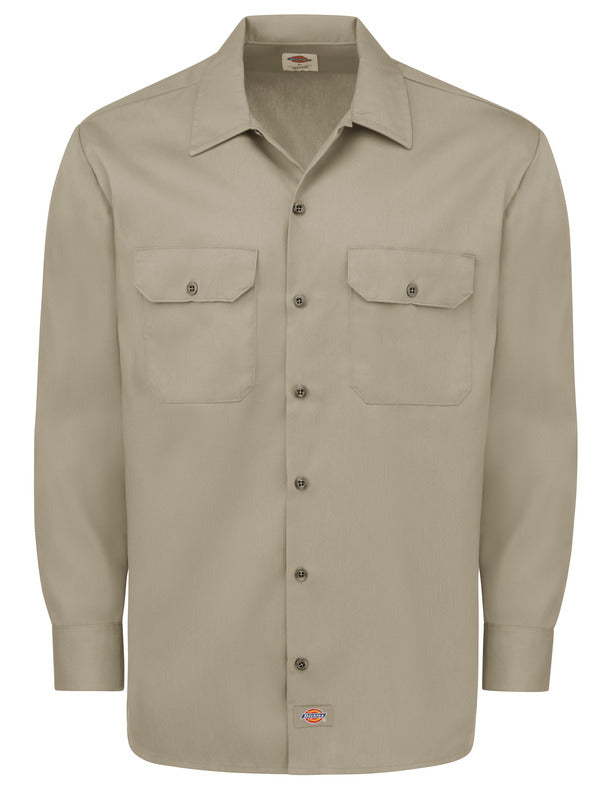 Dickies Men's Long-Sleeve Traditional Work Shirt - Desert Sand-eSafety Supplies, Inc