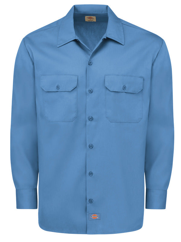 Dickies Men's Long-Sleeve Traditional Work Shirt - Gulf Blue-eSafety Supplies, Inc