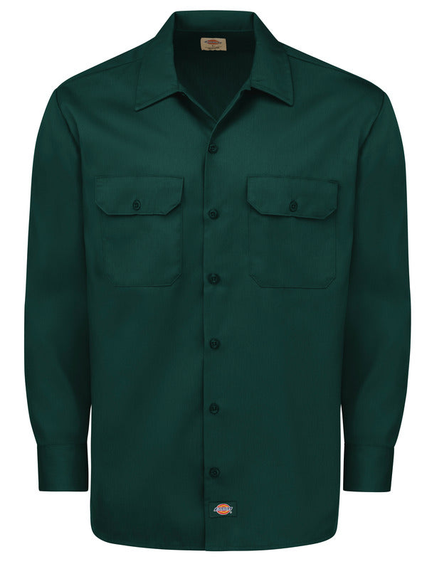 Dickies Men's Long-Sleeve Traditional Work Shirt - Hunter Green-eSafety Supplies, Inc