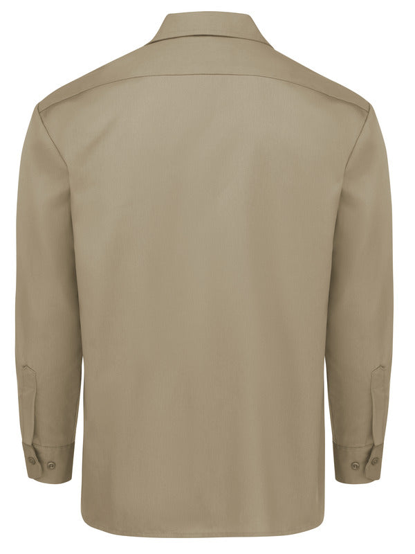 Dickies Men's Long-Sleeve Traditional Work Shirt - Khaki-eSafety Supplies, Inc