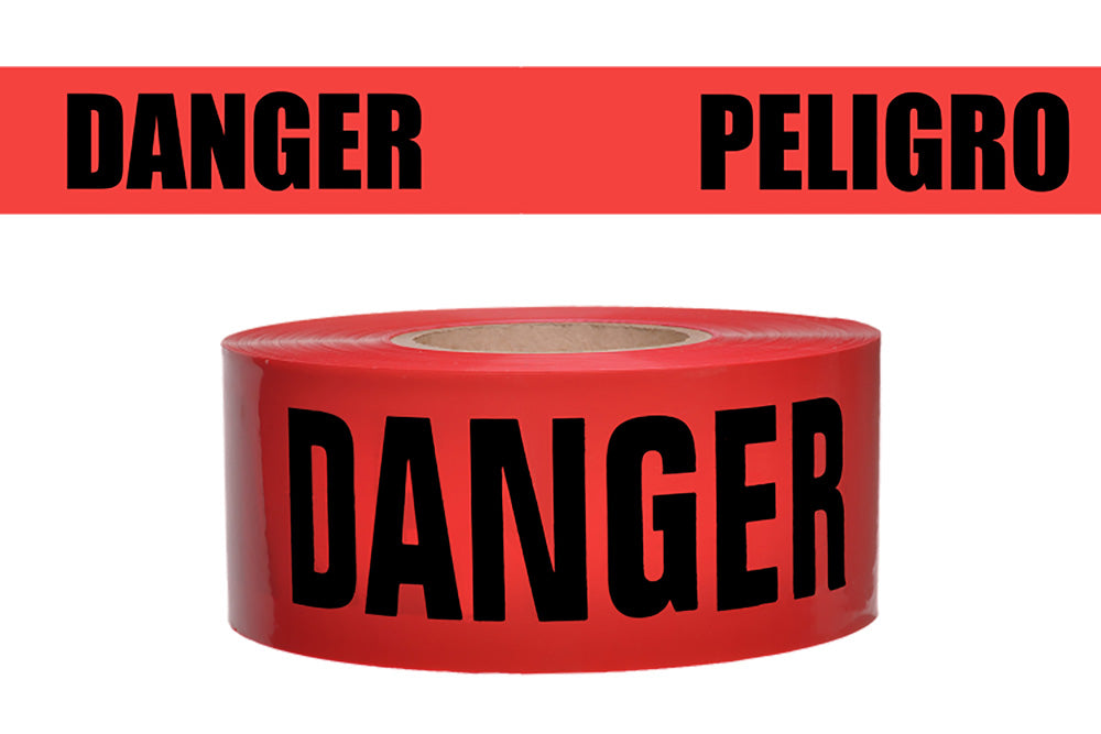 Red 2"X135' Repulpable Danger Barricade Tape - PT16RT-eSafety Supplies, Inc