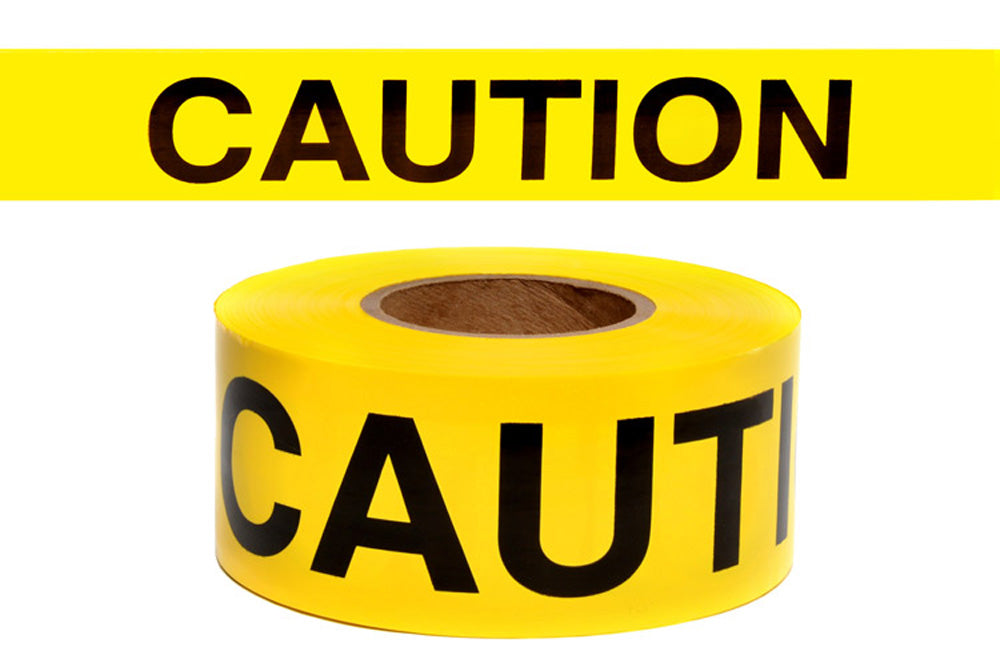 Yellow 3"X135' Repulpable Caution Barricade Tape - PT1RT-3-eSafety Supplies, Inc