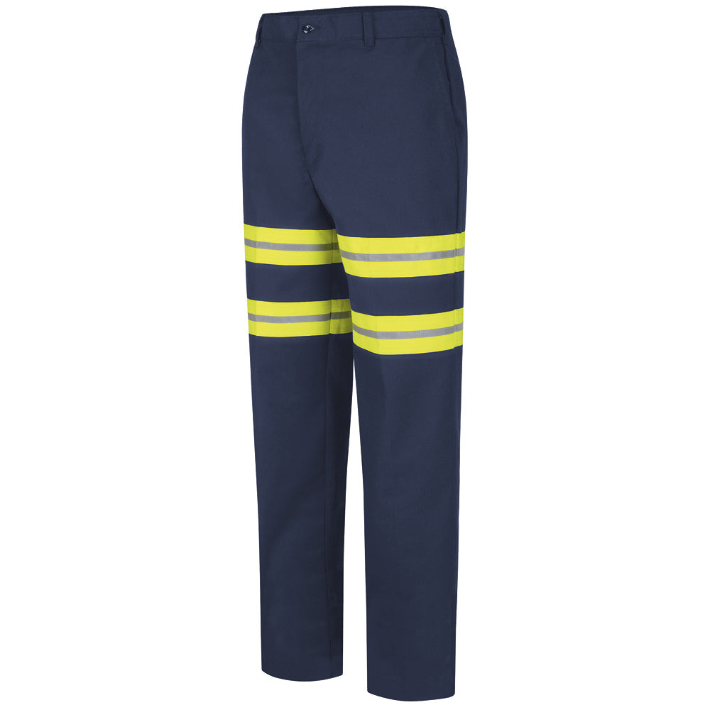 Red Kap Dura-Kap® Industrial Pant PT20 - Navy with Yellow / Green Visibility Trim - Big & Tall-eSafety Supplies, Inc