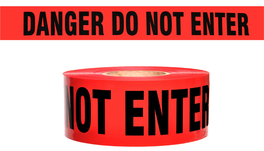 Red 3"X135' Repulpable Danger Do Not Enter Barricade Tape - PT25RT-eSafety Supplies, Inc
