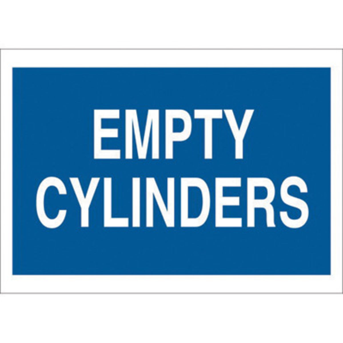 Brady® 7" X 10" X .06" White On Blue .0591" B-401 Polystyrene Cylinder Sign "EMPTY CYLINDERS"-eSafety Supplies, Inc