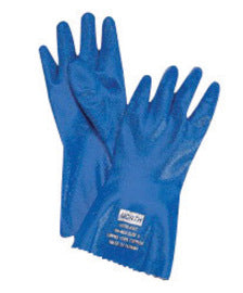 Honeywell Size 10 Blue Nitri-Knit™ Cotton Interlock Lined 40 mil Nitrile Chemical Resistant Gloves