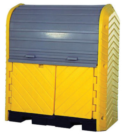 UltraTech 67 14" X 41 14" X 74" Ultra-Hard Top P2 Plus Yellow Polyethylene Spill Pallet - U179612-eSafety Supplies, Inc