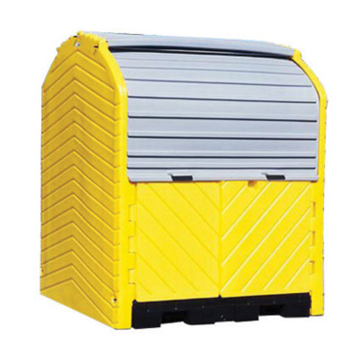 UltraTech 64" 12" X 62" X 79" Ultra-Hard Top P4 Plus Yellow Polyethylene Spill Pallet - U179637-eSafety Supplies, Inc