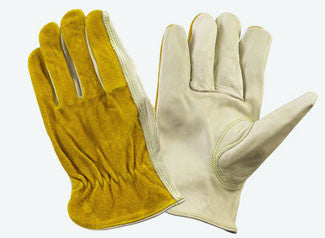 Cowhide Driver Gloves- Driver Work Gloves with Shirred Wrist-eSafety Supplies, Inc