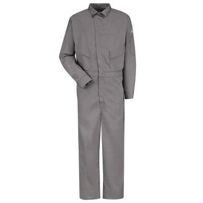 VF Imagewear Bulwark 38" Regular Gray 6 Ounce Excel FR ComforTouch Cotton Nylon Flame Resistant Deluxe Coverall With Concealed 2-Way Front Zipper Closure And Snap Fasteners on Neck, Cuff, Action Back