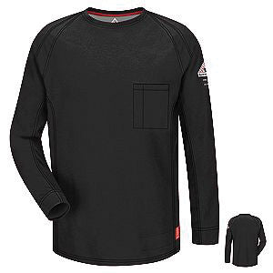 VF Imagewear Bulwark IQ 4X Black 5.3 Ounce 69% Cotton 25% Polyester 6% Polyoxadiazole Men's Flame Resistant T-Shirt With Concealed Chest Pocket-eSafety Supplies, Inc