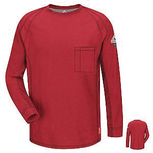VF Imagewear Bulwark IQ Medium Red 5.3 Ounce 69% Cotton 25% Polyester 6% Polyoxadiazole Men's Flame Resistant T-Shirt With Concealed Chest Pocket-eSafety Supplies, Inc