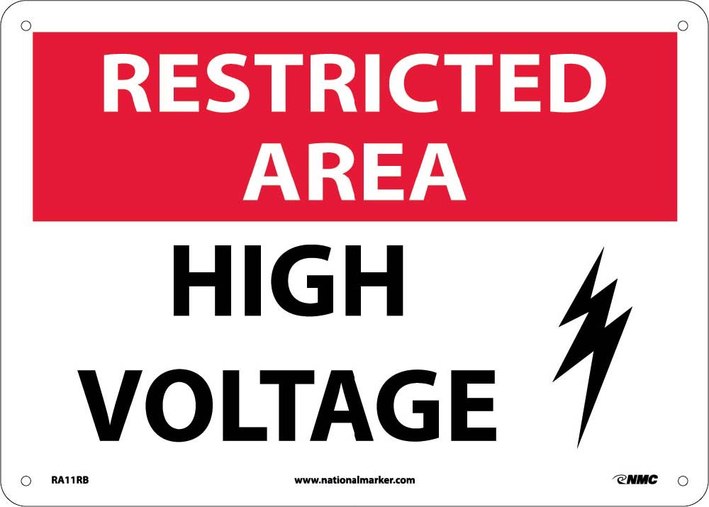 Restricted Area High Voltage Sign-eSafety Supplies, Inc