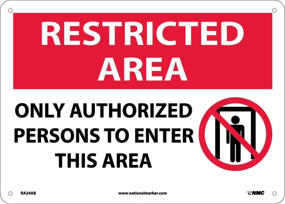 Restricted Area Only Authorized Persons Sign-eSafety Supplies, Inc