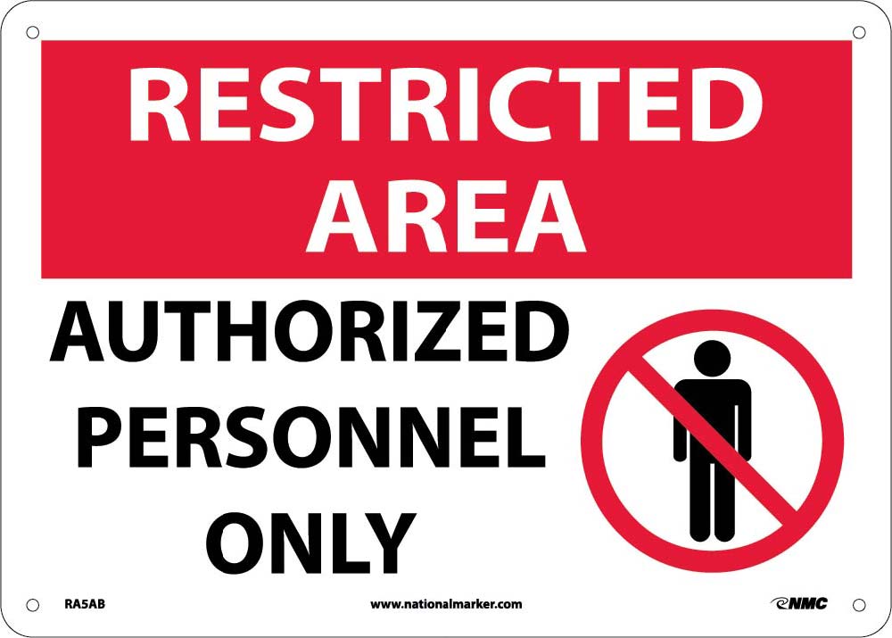 Restricted Area Authorized Personnel Only Sign