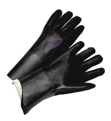 Radnor Large 10" Black Double Dipped PVC Glove With Sandpaper Grip And Jersey Lining-eSafety Supplies, Inc