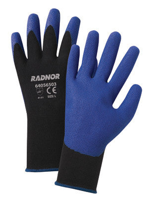 Radnor 2X 15 Gauge Black Air Infused PVC Palm Coated Gloves WIth Blue Seamless Nylon Knit Liner-eSafety Supplies, Inc