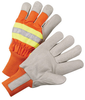Radnor X-Large Orange And Gray Pigskin And Polyester Thinsulate Lined Cold Weather Gloves With Wing Thumb And Knit Wrist-eSafety Supplies, Inc