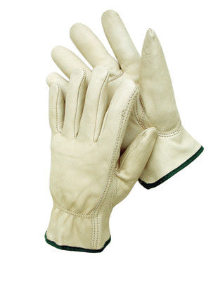 Radnor Medium Premium Grain Leather Unlined Drivers Gloves With Keystone Thumb, Slip-On Cuff And Color-Coded Hem-eSafety Supplies, Inc