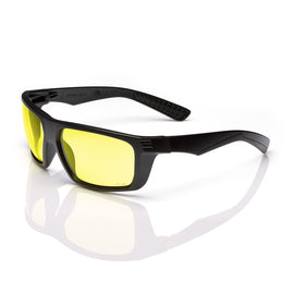 Radnor® Dynamo™ Black Safety Glasses With Amber Anti-Fog/Anti-Scratch Lens-eSafety Supplies, Inc