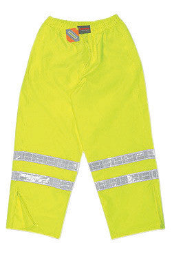 River City Garments X-Large Fluorescent Lime PRO Grade Polyester And Polyurethane Rain Pants With Drawstring Closure And White Reflective Stripes