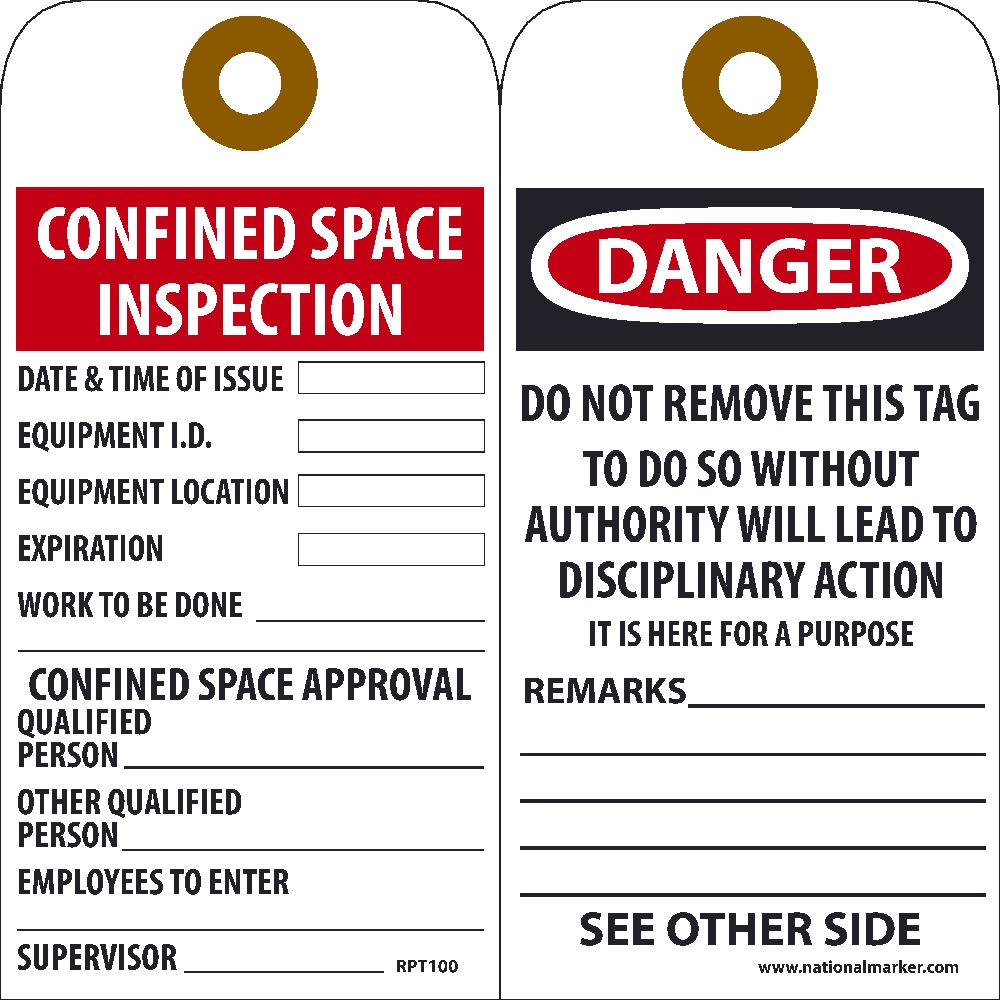 Danger Confined Space Tag - Pack of 25-eSafety Supplies, Inc