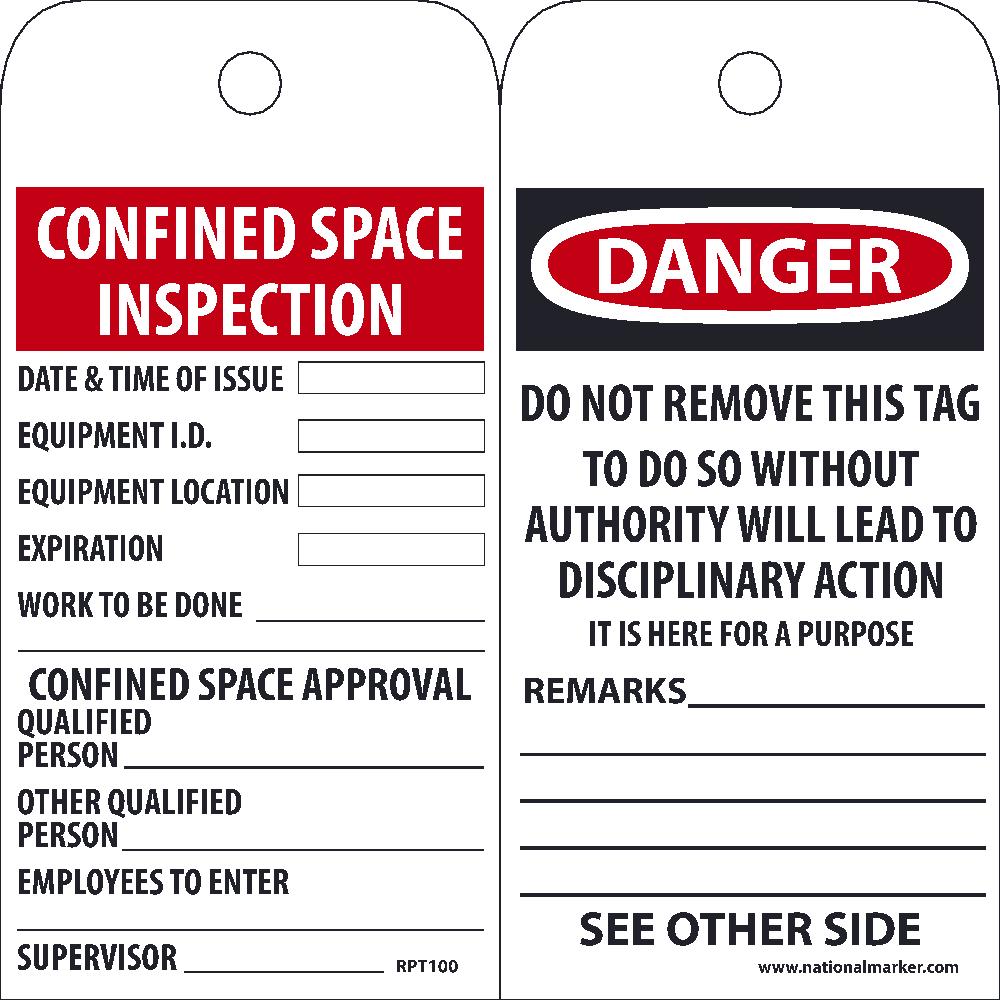 Danger Confined Space Tag - Pack of 25-eSafety Supplies, Inc