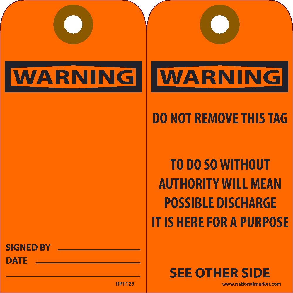 Warning Signed By & Date Tag - Pack of 25-eSafety Supplies, Inc